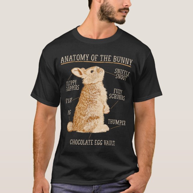 Camiseta Rabbit Anatomy Bunny Lover Animal Pet Owner  (Anverso)