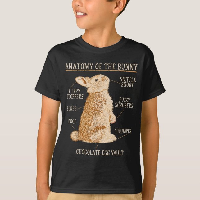 Camiseta Rabbit Anatomy Bunny Lover Animal Pet Owner  (Anverso)
