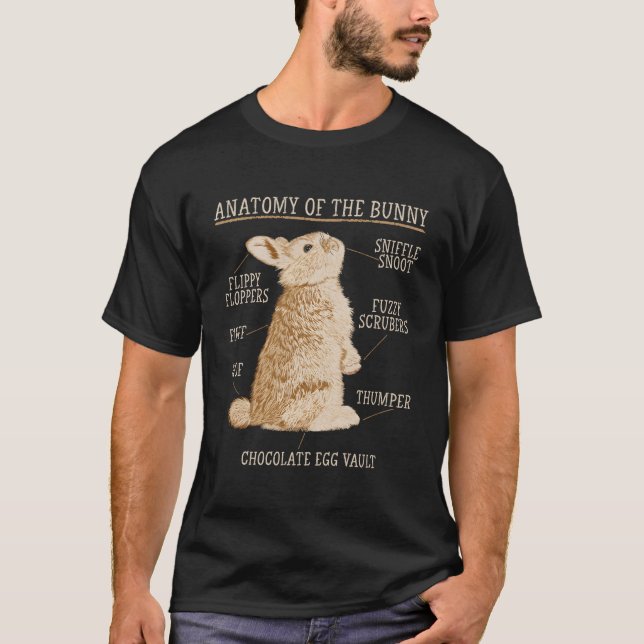 Camiseta Rabbit Anatomy Bunny Lover propietario de un Masco (Anverso)