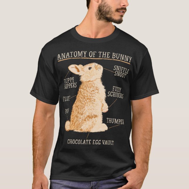 Camiseta Rabbit Anatomy Bunny Lover propietario de un Masco (Anverso)