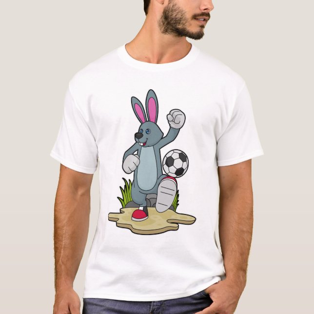 Camiseta Rabbit as Soccer player with Soccer (Anverso)