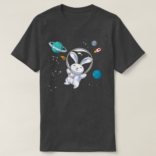 Camiseta Rabbit Bunny Astronauta Universe Space Anima (Diseño del anverso)