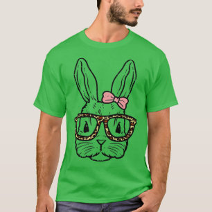 Camiseta Rabbit Bunny Wearing Leopard Glasses Cute Easter G