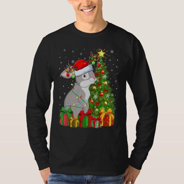 Camiseta Rabbit Bunny   Xmas Holiday Santa Bunny Christmas  (Anverso)