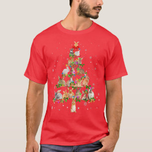 Camiseta Rabbit Christmas Tree Ornamour Decour Xmas