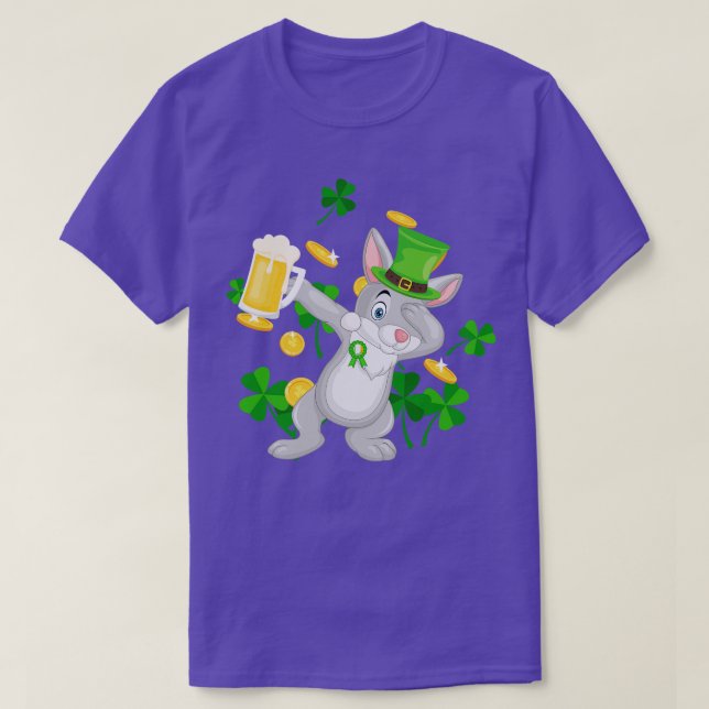 Camiseta Rabbit Dabbing Beer Beer Funny Rabbit Happy Pa (Diseño del anverso)
