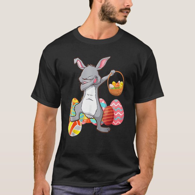 Camiseta Rabbit Dabbing con Chicas de la cesta de huevos de (Anverso)