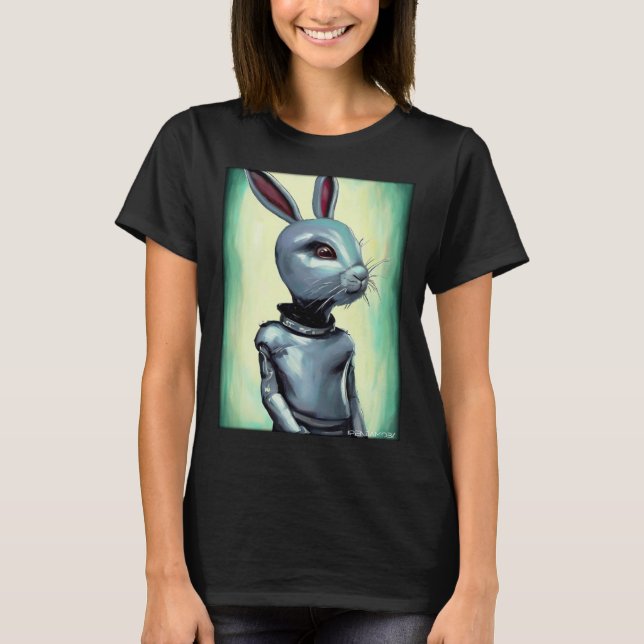 Camiseta Rabbit Easter Bunny Cyber Future Sci Fi Animal 2 (Anverso)