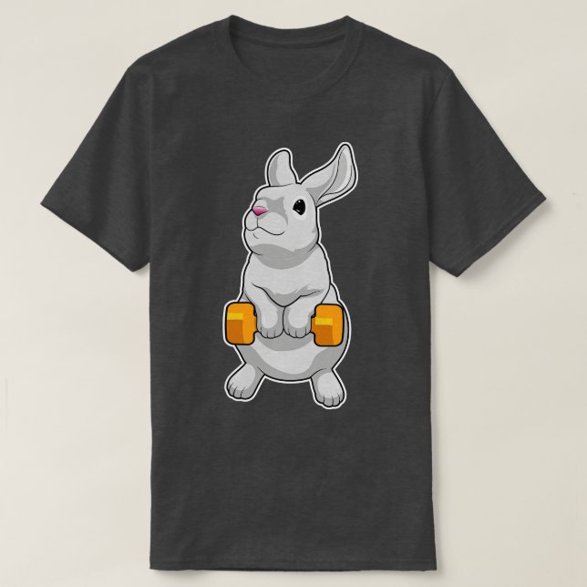 Camiseta Rabbit Fitness Dumbbell 1 (Diseño del anverso)