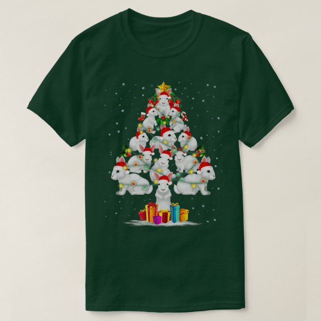 Camiseta Rabbit Love Christmas Tree Light Hat Snow Santa Xm (Diseño del anverso)