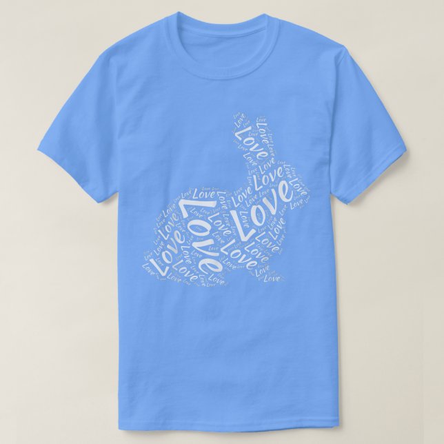 Camiseta Rabbit Love Word Cloud Art Silhouette Gift Idea Pe (Diseño del anverso)
