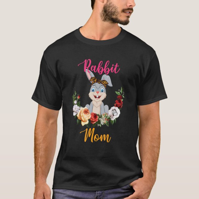Camiseta Rabbit Mom Floral Rabbit Bow Tie Lover Mother's Da (Anverso)