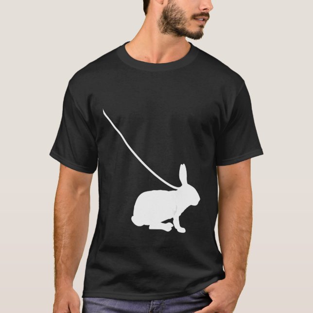 Camiseta Rabbit on a Leash Bunny Hare Pet Animal Cute (Anverso)