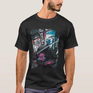 Camiseta Rabbit Samurai Cyberpunk Warrior