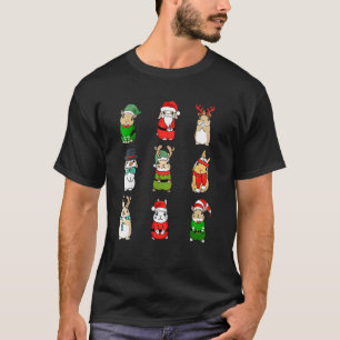 Camiseta Rabbit Santa Bunny Elf Santa Hat Reindema Christma