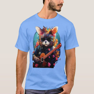 Camiseta Rabbit Tocando guitarra
