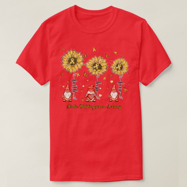 Camiseta Rabdomiosarcoma alveolar Conciencia gnome fe (Diseño del anverso)