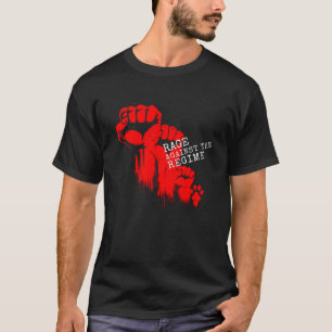 Camiseta Rabia contra activista del régimen en protesta por