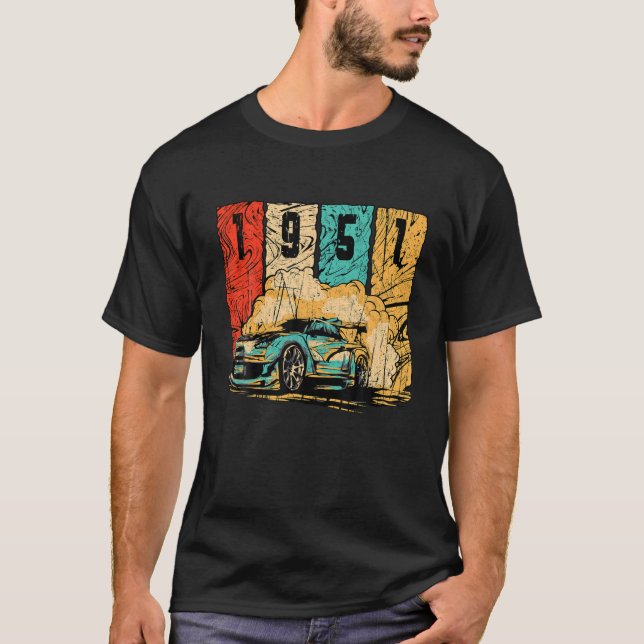 Camiseta Rac de deriva retro de coche de cumpleaños 1951 (Anverso)