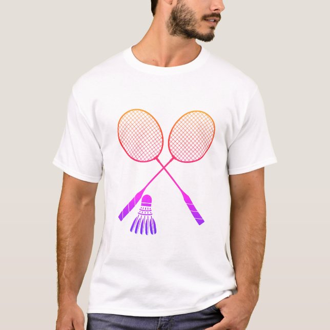 Camiseta Racas de Badminton Shuttlecock Birdie Ombre (Anverso)