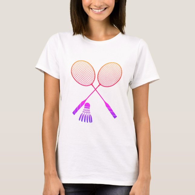 Camiseta Racas de Badminton Shuttlecock Birdie Ombre (Anverso)