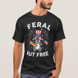 Camiseta Racco Feral Pero Libre Patriótico Racco 4 De Julio