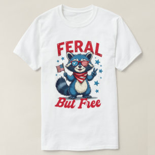 Camiseta Racco patriótico feral pero divertido libre 4 de j