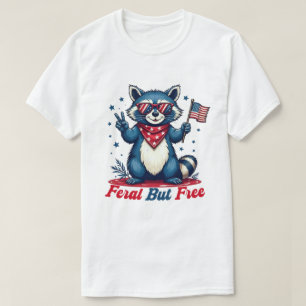 Camiseta Racco patriótico feral pero divertido libre 4 de j