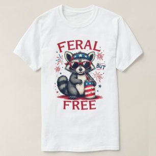 Camiseta Racco patriótico feral pero divertido libre 4 de j