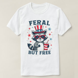 Camiseta Racco patriótico feral pero divertido libre 4 de j