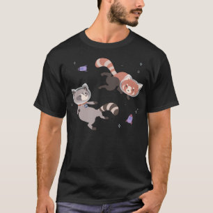 Camiseta Raccón Astronauta Cute Y Espacio De Cohetes Panda