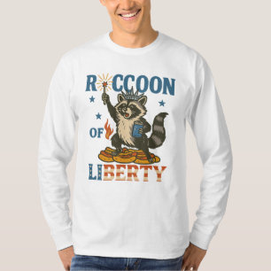 Camiseta Raccón de la Libertad Gracioso animal patriótico