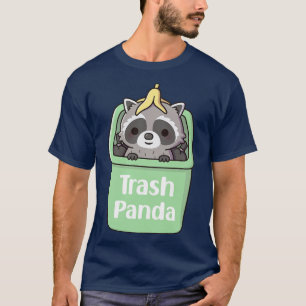 Camiseta Racconón lindo con paleta de plátano dentro del ba