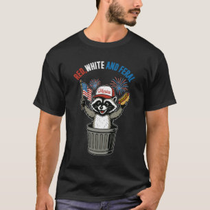 Camiseta Racconón rojo blanco y feral
