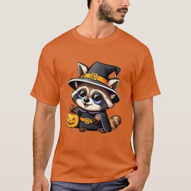 Camiseta Raccoon adorable de bruja personalizado (Anverso)