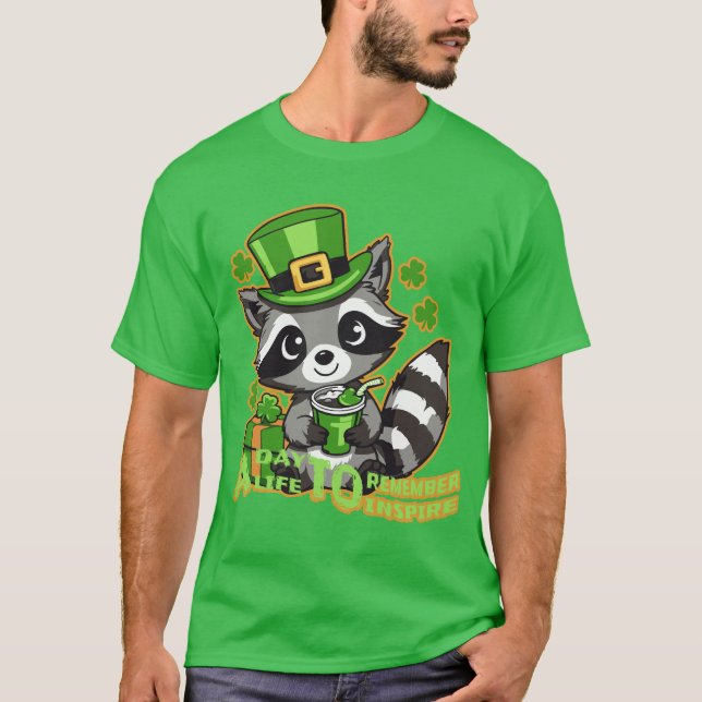 Camiseta raccoon afortunado - día de san patrick (Anverso)