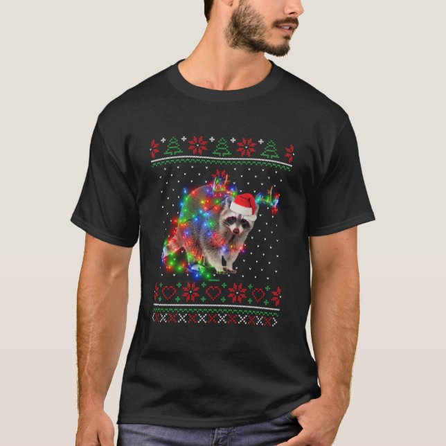Camiseta Raccoon Animal Ugly Sweet Navidades Puppy Animal (Anverso)