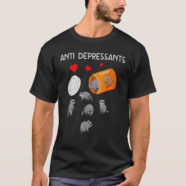 Camiseta Raccoon Antidepresivos Antidepresivos Raccoon (Anverso)
