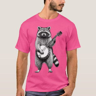 Camiseta Raccoon Banjo Bluegrass Marchando Banda de música
