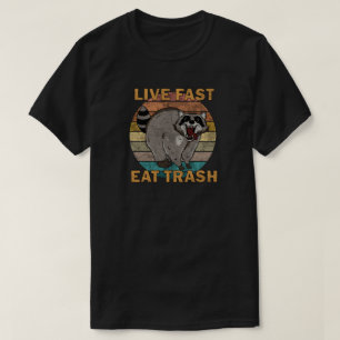 Camiseta Raccoon - Basura de comida rápida en vivo