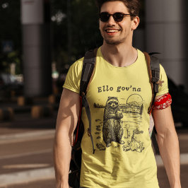 Camiseta Raccoon británico que come fuego de basura