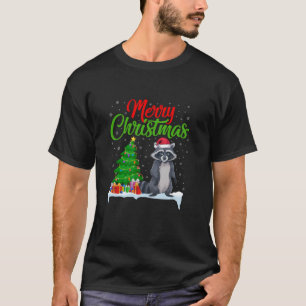 Camiseta Raccoon Christmas Tree Enfoca Graciosa Navidad Rac