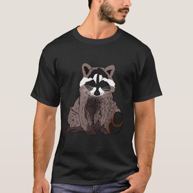 Camiseta Raccoon Con Cara Graciosa Como Los Osos Raccoons Y (Anverso)