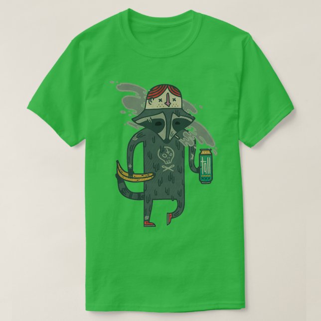 Camiseta Raccoon con quothatquot humano (Diseño del anverso)