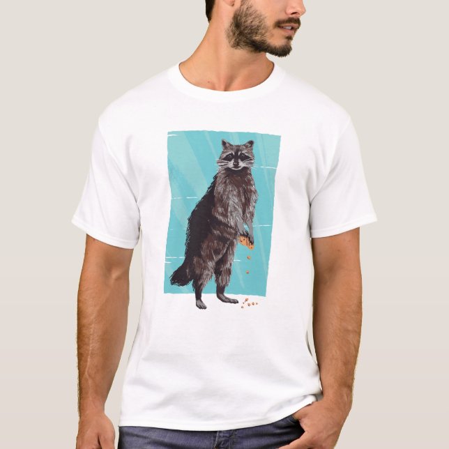 Camiseta Raccoon con una galleta (Anverso)