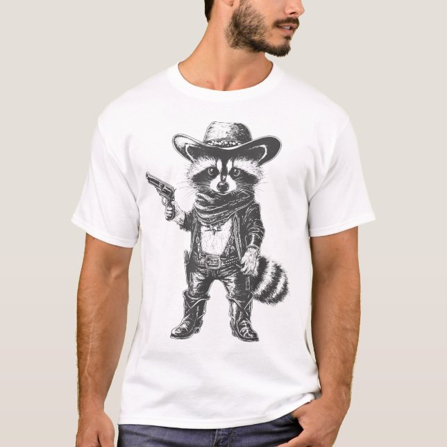 Camiseta Raccoon Cowboy Gorra (Anverso)