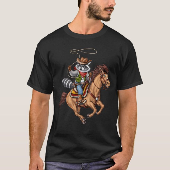 Camiseta Raccoon Cowboy Rodeo (Anverso)