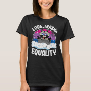 Camiseta Raccoon de amor Trash e Igualdad Arcoiris Bisexual