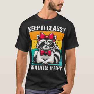 Camiseta Raccoon De Clásica Con Gafas De Sol Y Bowtie
