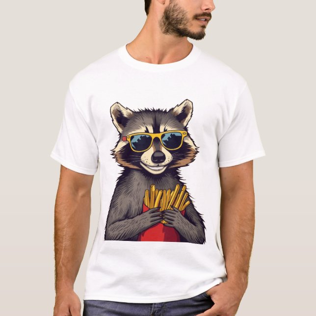 Camiseta Raccoon de Guay disfrutando de los Fries (Anverso)
